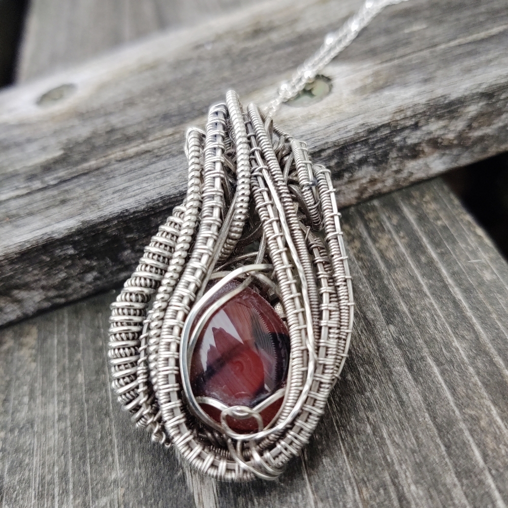 Dragon Vein Agate in Sterling Silver
